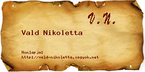 Vald Nikoletta névjegykártya